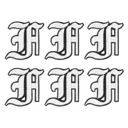 Iron on Letter Patches, 6Pcs Iron on Patches, Letter F Black White