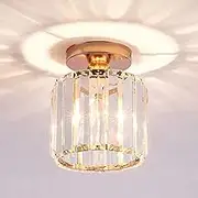 Mengjay Modern LED Pendant Lighting Decoration Creative Chandeliers Ceiling Lights Living Room Bedroom Bedside Lamp Glass Lampshade Socket Hanging Lights 1×E27 (A-Gold)