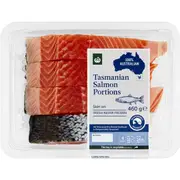 Woolworths Salmon Portions Skin On 4 pack