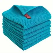 6pcs, Antibacterial Waffle Dish Towels - Thickened Cleaning Cloths for Kitchen Sink and Stove - Washable and Durable - Set of 4 6 Pieces Sky Blue