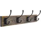IBosins Wall Mounted Coat Rack, Entryway Hanging , Metal Wood Rack with 4 Bla...