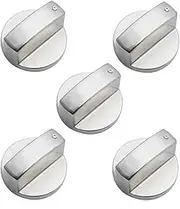 Stove Knob, 5 Packs 6mm Zinc Alloy D-Shaped Control Knob Oven Switch Universal Stainless Steel Gas Stove Control Knobs For Oven Cooktop Gas Stove, Compatible With General Oven,Stove,Range
