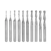 10pcs Ball Nose End Mill Set 1/8" Shank 1.0-3.175mm Spiral Upcut CNC Router Bits