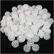 LUORNG 100pcs Aquarium Fish Tank Koi Pond Plastic Biochemical Filter Media for Fish Tank Sump Koi Pond Aquaponics Aquaculture Hydroponics Diameter 25mm, White