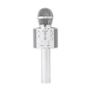 Bluetooth Karaoke Microphone with Speaker - Silver