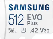 [Samsung] EVO Plus 512GB w/SD Adaptor Micro SDXC, Up-to 130MB/s, Expanded Storage for Gaming Devices, Android Tablets and Smart Phones, Memory Card