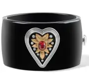 NWTag Brighton MONARCH LOVE Black Two Tone Hinged Bangle Bracelet Wide MSRP $148