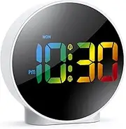 LeCoirrax Upgraded Digital Alarm Clock, Kids Teens Digital Clock Bedside, Large Colorful LED Display, Battery USB Alarm Clock with Snooze 2 Alarms 12/24H 4 Adjustable Brightness for Bedroom, Office