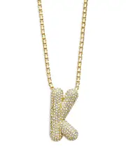 Baublebar Pave Bubble Initial Pendant Necklace, 18-21