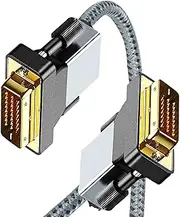 tunghey DVI Cable, DVI-D to DVI-D (24+1) Gold Plated M/M Double Shielding Digital Cord PET Braided for Gaming, DVD, Laptop, HDTV and Projector (1.8M)