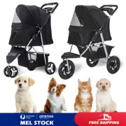 Stroller for Pet Dog Cat Pram Carrier Cage Travelling Pushchair Folding 4 Wheels