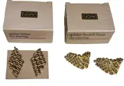 Lot 2 New Old Stock Vtg 90-91 Avon Clip Earrings Golden Billow & Golden Flourish
