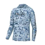 Men's Icon X Pattern Hoodie, Fishing Shirt XX-Large Inside Reef - Azure Blue