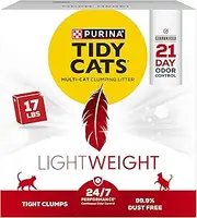 Purina Tidy Cats Lightweight Clumping Cat Litter, 24/7 Performance Multi Cat Litter - 17 lb. Box