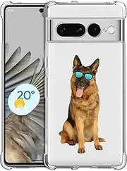 [GlamCase] for Google Pixel 7 Pro 5G Case, Pixel 7 Pro Clear Case - Vintage German Shepherd Dog Printed Slim Fit Flexible Clear Shockproof Designer Back Case/Cover for Google Pixel 7 Pro 5G.