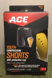 ACE Youth Compression Shorts with Cup Breathable Material New in Box