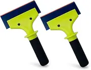 NEWISHTOOL 2 Pack Rubber Squeegee with Nylon Handle for Water Removal, Glass Cleaning, PPF Installing and Window Film Application (5-Inch Blade with Short Handle)