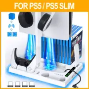 Vertical Cooling Fan Stand Dual Controller Charger Dock Station For PS5 / Slim