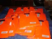 14 x-treme orange solid vest silver reflective tape safety small lot NEW