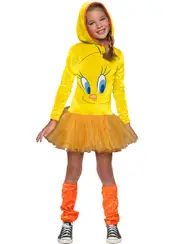 Tweety Bird Girls Looney Tunes Hooded Tutu Costume