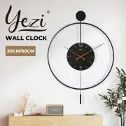 Yezi Large Wall Clock Modern Big Numeral Metal Round Face In/Outdoor Decoration
