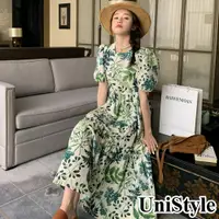 在飛比找蝦皮商城優惠-【UniStyle】碎花短袖洋裝 韓系復古田園風 女 ZMC