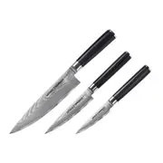 Samura DAMASCUS Set of 3 Kitchen Knives: Paring Knife Utility Knife Chef's Knife