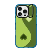 iPhone 16 Pro Impact Ring Stand Case MagSafe Compatible Heart Yin Yang - Green