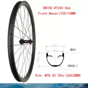 29er MTB Bicycle 36X28mm Front Wheel Rim 28Hole Straight Pull 6 Bolt Hub Wheels