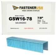 7/8" LEG x 15/16" CROWN 16GA GALV GSW-16 STAPLES 10,000ct | GSW16-78