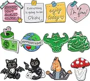 [JOJOPLAY] Enamel Pins Bulk Set Mixed Cute Enamel Brooch Lapel Pin Clothes Backpack for Girl Festival Decoration