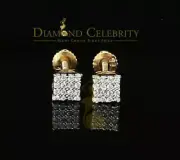 Yellow 0.32ct Cubic Zirconia 925 Silver Screw Back Square Women Stud Earrings
