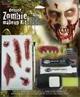 Halloween Dlx Zombie Make-Up Costume Kit Face Paint Blood Teeth Sponge Dead Skin