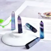 2pcs Natural Fluorite Wand Quartz Crystal Obelisk Point Healing Tower 40mm+