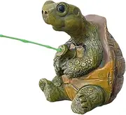 Garden Tortoise Figurine - Fishing Turtle Resin Outdoor Sculpture,Miniature Animal Tortoise Statue for Yard Backyard Garden Patio Decor