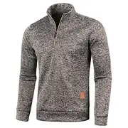 Men's Pullover Sweater Jumper Knit Sweater Quarter Zip Pullover Sweater Ribbed Knit Regular Knitted Plain Quarter Zip Fashion Basic Vacation Daily Wear Clothin