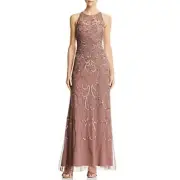 Aidan Mattox Beaded Long Maxi Dress Gown Size 8 Women Prom Sleeveless Cocktail