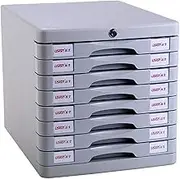 VUCICA Flat File Cabinet, 8-Layer Drawer Storage Organization, with Lock/Blank Label，Suitable for Office Supplies Grey