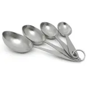 MPC4 4-Piece Stainless Steel Measuring Scoop Set,Silver, 9 inches long