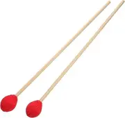 Abaodam 1 Pair Marimba Mallets with Comfortable Wood Handle Percussion Instrument Accessories for Articulate Tone Practice and Performance Sessions