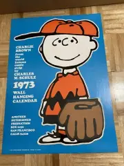 Vintage 1973 Charlie Brown Peanuts Wall Hanging Calendar By Charles M Schulz