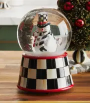 Mackenzie Childs Nostalgia Snowman Snow Globe -Brand New