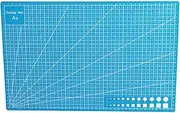 Baxnore Self Healing Sewing Mat, A3 Grid Lines Cutting Mat, Rotating Cutting Sewing Mat, Craft Cutting Mat, Self Healing Craft Cutting Board for Paper Leather Fabric (Blue)