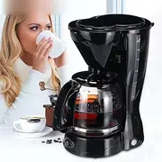 Frafuo 12-Cup Drip Coffee Maker-Coffee Machine Auto Keep Warm Function, Anti-Drip System with Permanent Filter and Borosilicate Glass Carafe, One-Touch Operation-Ideal for Home or Office, Black