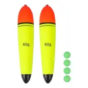 Fishing Floats Slip Bobbers with Beads 2.1 Oz for Freshwater(2 Pack, Red/Yellow)