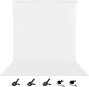White Photo Backdrop, Huzofexo 9.5x16FT Photo Studio Polyester Cotton Foldable Large Screen Background Backdrop Curtains for Birthday Party Photography Video and Television Picture Shooting