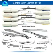 INSTUMAX Set Of 16 Dental Extraction Forceps Luxating Elevators Oral Surgery Kit