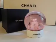 CHANEL Logo Crystal Mini Snow Globe Dome Christmas Novelty New Gift Box