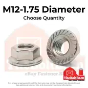 M12-1.75 A4-70 Stainless Steel Serrated Hex Flange Nuts Coarse Thread (Pick Qty)