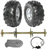 810mm ATV Go kart Rear Axle Kit 8" Wheels 428 Sprocket Hub Brake Rotor Drift